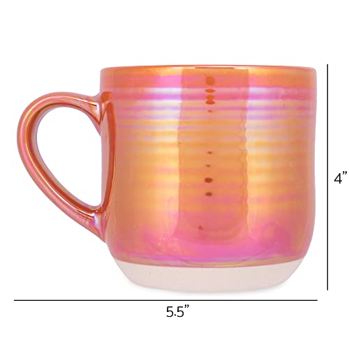 Elanze Designs Glossy Reactive Glaze Large 17 Fluid Ounce Everyday Kitchen Food Grade Ceramic Stoneware Coffee Mug Cup with Comfort Curved Handles, Set of 4, Burnt Orange - color: Burnt Orange