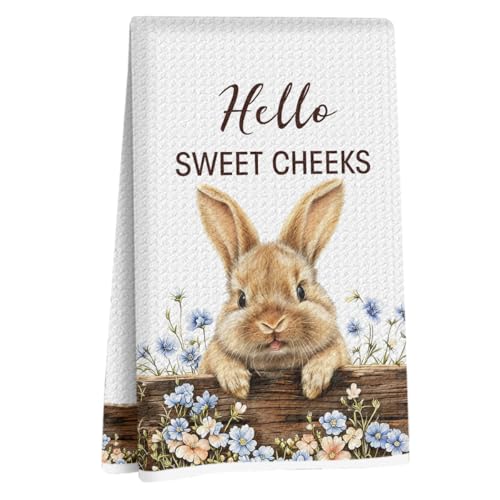 Funny Farmhouse Bunny Kitchen Dish Towels, Bunny Farmers Gifts for Men Farm | Farm House Gifts for Bunny Lovers Farmer, Christmas Birthday Party Bathroom Decor, Gift for Moving House, Funny Hand Towels - color: Bunny