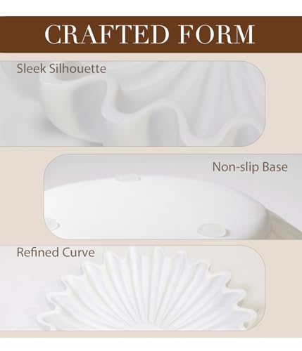 Hoousuper Large decorative bowls for home decor, Modern key bowl for entryway table, Handicraft purse bowl, catch all bowl, Artificial Stone, white. - size: Purse White