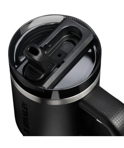 STANLEY Quencher ProTour Flipstraw Tumbler, 14 oz, Black 2.0 | Built-In Straw & Handle | Cupholder Compatible for Travel | Leakproof Insulated Stainless Steel Cup | BPA-Free - color: Black 2.0, size: 14 Ounces