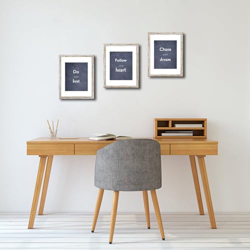 Rustic Distressed Retro Style White Frame 11x14 Picture Frame Set of 3 with Real Glass for Pictures 8x10 with Mat or 11x14 Without Mat, Wall Gallery or Tabletop display - size: 11x14(set of 3)