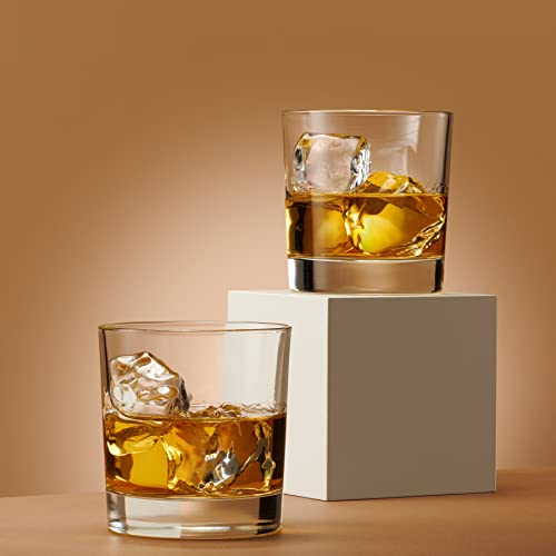 Godinger Old Fashioned Whiskey Glasses, Italian Made Drinking Glasses, Glass Cups, Whiskey Gifts - Set of 4 - style: Short Glasses