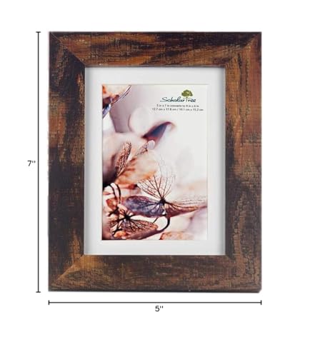 brown 5x7 Picture Frame set of 3,Display 5x7 without Mat or 4x6 with Mat - color: Brown, size: 5x7 inches