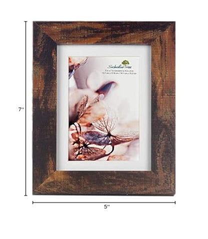 brown 5x7 Picture Frame set of 3,Display 5x7 without Mat or 4x6 with Mat - color: Brown, size: 5x7 inches