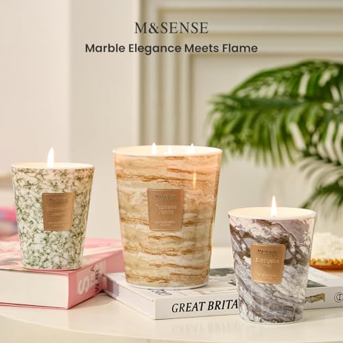 M&SENSE Extra Large Candle 35oz 150H TobaccoVanilla Scented Candle, 3 Wick Highly Scented Jar Candle, XL Candles Gift for Stress Relief, Meditation, Yoga - color: TobaccoVanilla, size: Large