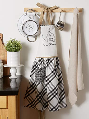 DII Home Sweet Farmhouse Kitchen Collection, Apron, Black - color: Black, size: Apron
