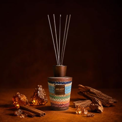 Reed Diffuser for Home, Moroccan Amber, 5.1 fl oz (150 ml) | Reed Diffuser Sticks, Decorative Glass Bottle, for Bathrooms, Bedrooms, Living Rooms and Offices, Gift Box Packaging
