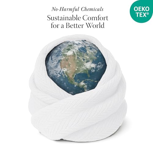 Threadmill Cotton Queen Blanket, Herringbone, White, All-Season Breathable | 100% Cotton, Herringbone Pattern, 90x92 in, Breathable, All-Season, OEKO-TEX Certified, Machine Washable - color: Bright White, size: Queen (90" x 92")