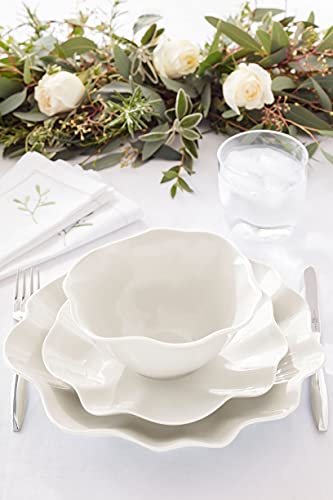 Portmeirion Sophie Conran Floret 4 Piece Place Setting | Dinner Plate, Salad Plate, Cereal Bowl, and Mug | Made from Porcelain | Microwave and Dishwasher Safe – Robins Egg