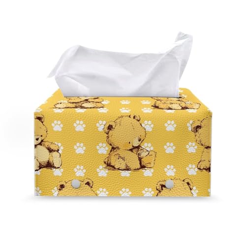 Tissue Box Holder, Modern Rectangular Tissue Box Dustproof Tissues Covers Tissues Organizer Lightweight Decorative Tissue Box Houlder Daily Uses Cute Bear Print - color: Cute Bear Print