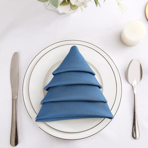 Bailarina Cloth Napkins Set of 80,17x17 inches Dinner Napkins Cloth Washable,Polyester Square Table Cloth Napkin Bulk with Hemmed Edges Ideal for Banquets, Parties and Weddings-Mediterranean Blue - color: Mediterranean Blue