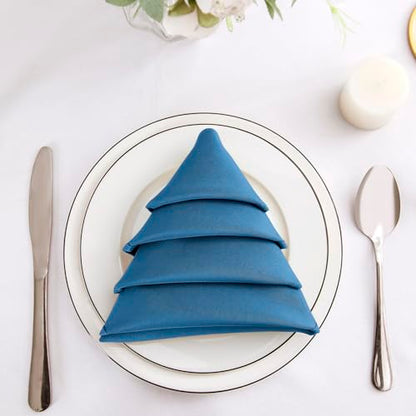 Bailarina Cloth Napkins Set of 80,17x17 inches Dinner Napkins Cloth Washable,Polyester Square Table Cloth Napkin Bulk with Hemmed Edges Ideal for Banquets, Parties and Weddings-Mediterranean Blue - color: Mediterranean Blue