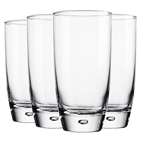 Glaver's Highball Glasses Set Of 4, 16 Oz. Drinking Glasses, Unique Water Glass Cups For Juice, Cocktails, Soda, Heavy Bottom Tumbler Glass - style: Rounded