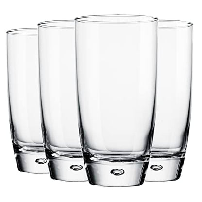 Glaver's Highball Glasses Set Of 4, 16 Oz. Drinking Glasses, Unique Water Glass Cups For Juice, Cocktails, Soda, Heavy Bottom Tumbler Glass - style: Rounded