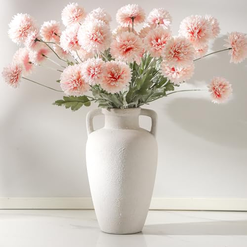 Ceramic Flower Vase, 11.41 Inch Tall Rustic Vase with 2 Handles | Farmhouse Vase Adds Rustic Charm to Living Room, Shelf, Table, and Office Decor, Perfect for Home Styling and Gifts - color: 103-5-11.4in