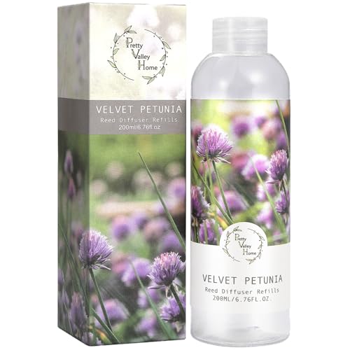 Reed Diffuser Refill, Velvet petunial 6.7 oz. Scented Oil for Reed Diffuser Home Fragrance for Bathroom, Bedroom, Office Decor - color: Velvet Petunial