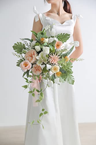 Serra Flora Artificial Greenery Spray Box Set(Pack of 28pcs) with 7 Kinds of DIY Wedding Bouquet Filler Table Centerpieces and Floral Arrangement (White&Green) - color: White&green