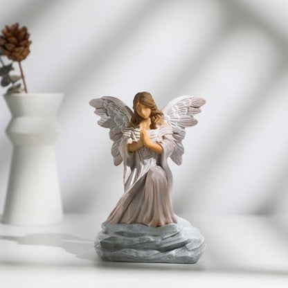 Guardian Angel Statue with Praying Hands - Sympathy, Remembrance, Healing, and Mother’s Day Resin Collectible Decorations for Home, Mom, Grandma