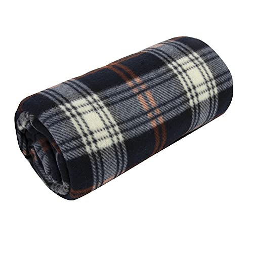 Trail maker 50x60 Throw Blankets, Plaid Fleece Throw Blankets for Bedroom, Couch, Livingroom, Chair, Pets, Outdoors - color: Black
