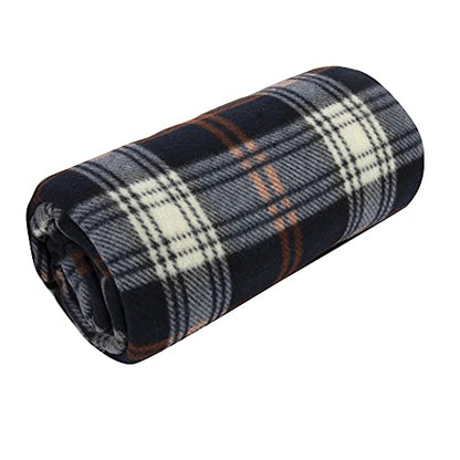 Trail maker 50x60 Throw Blankets, Plaid Fleece Throw Blankets for Bedroom, Couch, Livingroom, Chair, Pets, Outdoors - color: Black