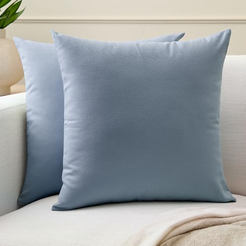 Encasa XO Throw Pillow Covers, Cotton, No Inserts 16"x16" B Grey | Durable Cotton Canvas | Concealed Invisible Zipper | Ideal for DIY & Embroidery | Living Room & Couch | Set of 2 - color: B Grey, size: 16" x 16" (Pack of 2)