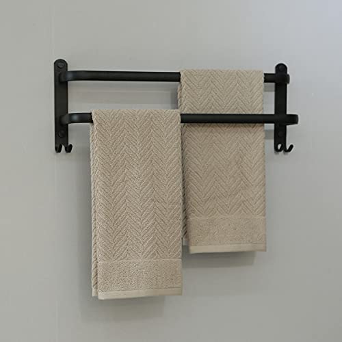 YiLUOMO Khaki Hand Towel 100% Cotton Ultra Soft Absorbent Terry Striped Weave Hand Towel Set for Bathroom 13" X 29", 2 Pack - color: Khaki