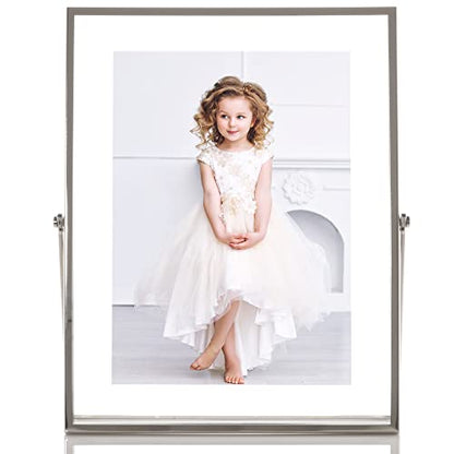 Lawrence Frames Metal Easel Float Picture Frame, 5x7, Silver - color: Silver, size: 5x7