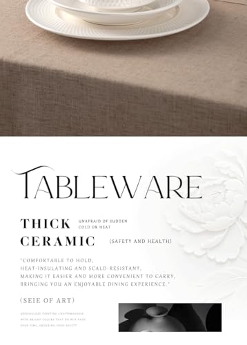 4-piece set, ceramic, embossed B design plate and bowl set, microwave and dishwasher tableware set, shatterproof and scratch resistant dinner set, irregular edge design, white - color: style - 11