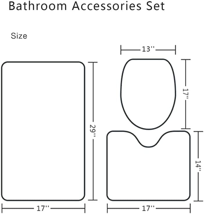 Rustic Farmhouse Bath Mat Set - Daisy Floral & Butterfly Country Wooden Bathroom Mat with Non-Slip Bath Rug, Soft Toilet Lid Cover, Contour Mat - Turquoise - color: Greed