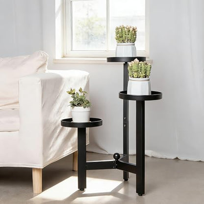 3 Tier Plant Stand - 25 Inch Iron Multi-Tiered Shelf for Indoor & Outdoor Greenery | Modern Space-Saving Display Rack for Flowers, Succulents, and Home Decor