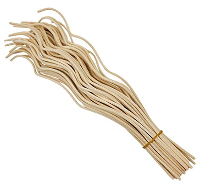 11 inchs Wavy Rattan Reed Diffuser Sticks 50PCS Natural Rattan Fragrance Aromatherapy Volatile Replacement RefillEssential Oil Aroma Diffuser Replacements Sticks for own Space (50PCS, Wood Color) - color: Wood Color