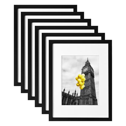 9x12 Picture Frame with Plexiglass, Display Pictures 9x12 Without Mat for Tabletop Display and Wall Mounting, Set of 6，Black - color: Black, size: 9X12