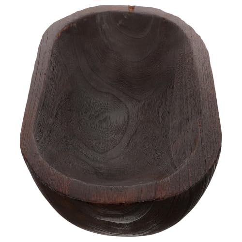 SUPVOX Wooden Decorative Dough Bowl Rustic Paulownia Large Wood Serving Bowl Hand-carved Centerpiece for Home Table Decor