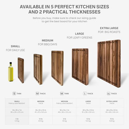 Teakhaus Carving Board with Juice Groove - Small (S) Teak Wood Cutting Board 14”L x 10”W x 1” Thick - Lightweight, Sustainably Harvested & FSC Certified - Knife Friendly with Beeswax Oil Finish - color: Cutting Board Only, size: Small (14 inch x 10 inch x