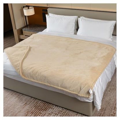 Waterproof Dog Blanket Reversible Pet Bed Cover Puppy Fluffy Cream Blankets Leakproof Sofa Couch Cover Cat Pet Blanket for Warm Washable-L - color: Cream, size: L-145*165cm(57*65in)