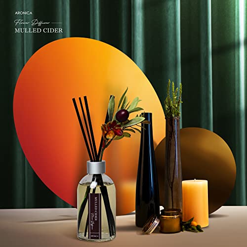 Aronica Christmas Tree Diffusir Oil Cinnamon, Mulled Spice Apple Oil with Sticks, Winter Candy Scented Reed Diffuser, Home Fragrance Decor - color: Mulled Cider
