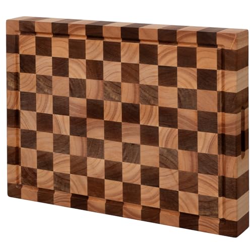 Acacia Wood Cutting Board, 20x15x1.5 Inch, Butcher Block for Kitchen, Premium Acacia Cutting Board with Juice Groove, End Grain Construction from Sustainable Acacia Wood - size: 20"L x 1.5"W