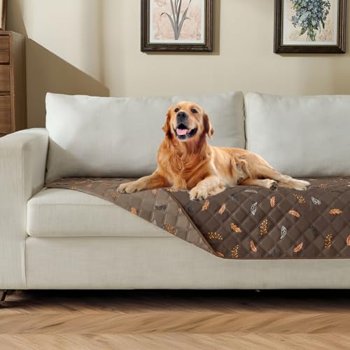 Reversible Dog Bed Cover with Waterproof Lining, Water Resistant Slipcover Furniture Protector and Pet Blanket, Washable Couch Cover for Kids, Dogs, Pets.(Brown/Light Brown,30"x90") - color: Brown/Light Brown, size: 30"x90"