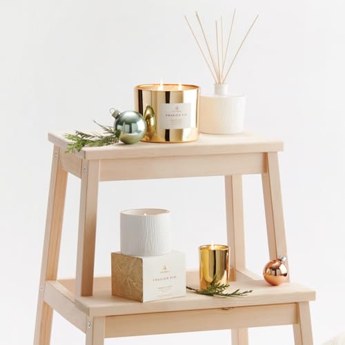 Thymes Frasier Fir Candle, Gilded Collection, Wood Grain Ceramic Design with 24-Karate Gold Rim, Mountain Fresh Fragrance, Elegant Winter Scents - Gifts for Women and Men (Petite, 6 Oz) - size: 6 oz