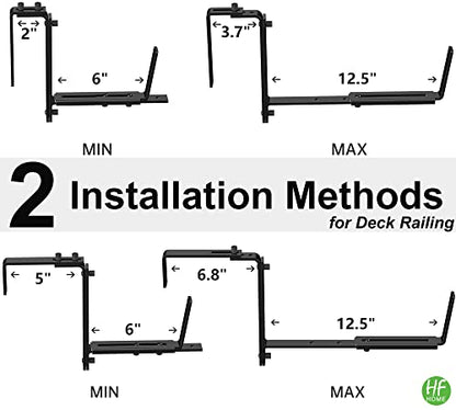 HFHOME 6PCS Adjustable Planter Box Brackets, Brackets for Window Boxes Planters Hanging Flower Box Holders, Wall Mount Holder for Windowsills, Garden, Fences, and Balcony - Black (Patent Registered) - size: Set of 6 - Black