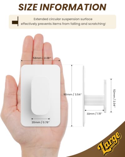 Large Heavy Duty Wall Hooks - 26lb Max, Stainless Steel Adhesive Towel Hooks for Hanging Towel, Coat, Robe, Hat, Sticky Towel Holder for Wall Mount in Bathroom, Shower, Kitchen (White, 4 Pack) - color: White