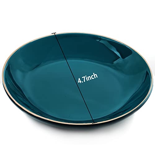 HANKOR 4.75" Ceramic Jewelry Tray, Small Ring Dish Holder Trinket Tray, Catch All Trays for Ring Earring Necklace Key, Christmas Gifts for Women Girls, Green - color: Green