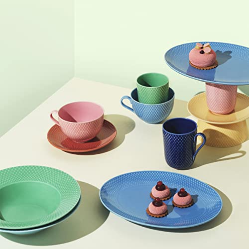 Lyngby Porcelaen Rhombe Color Oval Serving Dish | Blue Porcelain | 11.2 x 8.5 Inches