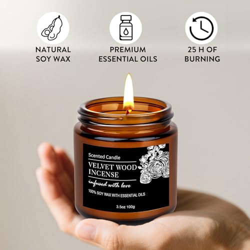 Candles for Men, 6 Pack Scented Candles for Home, Natural Aromatherapy Soy Candles Set, Long Burning Candles Gifts for Women Christmas Fathers Day, Husband, Him, Dad, Birthday - color: Black