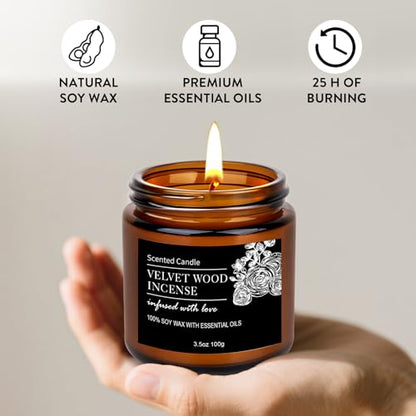 Candles for Men, 6 Pack Scented Candles for Home, Natural Aromatherapy Soy Candles Set, Long Burning Candles Gifts for Women Christmas Fathers Day, Husband, Him, Dad, Birthday - color: Black