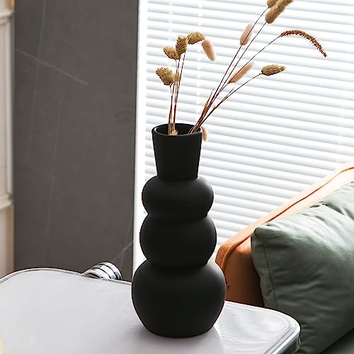 Black Ceramic Vase, Modern Matte Clay - color: F-black Tall Vase