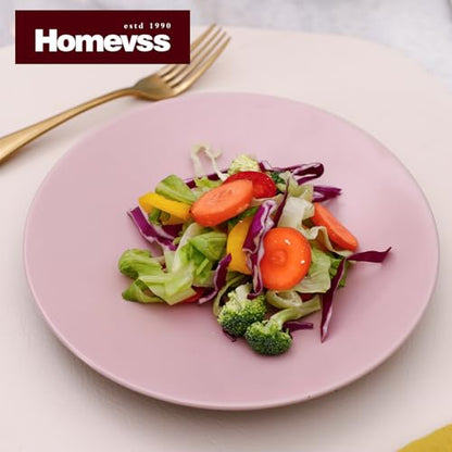 HomeVss Stoneware Two-Tone Colors Life 16pc Dinner Set，Outside Shiny Black + Inside Matte Glaze Rose - color: Rose, size: 16pc Set