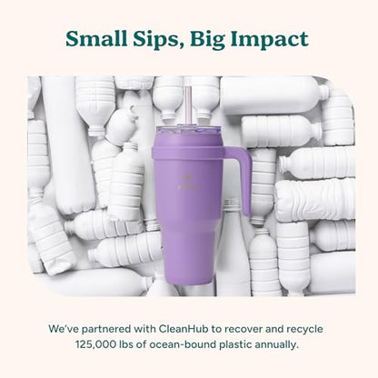 REDUCE 40 oz Stainless Steel Tumbler with Handle - Dual-Wall Vacuum Insulated Travel Mug, Sweat-Proof Lid & Reusable Straw - Keeps Drinks Cold for 24 Hrs, Fits Cupholders, Dishwasher Safe - Daiquiri - color: Daiquiri, size: 40 Ounces