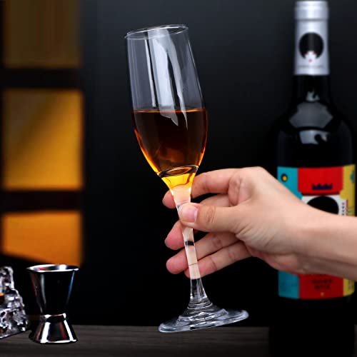 6 oz Champagne Flutes Glass, Wine Flutes Set of 12, for Champagne, Wine, High-End Banquets, Parties, Bars, Weddings, Gifts (12pcs) | Sparkling Wine Glass,Crystal Clear Glasses for Champagne,Wine,High-End Banquets,Parties,Bars,Weddings,Gifts