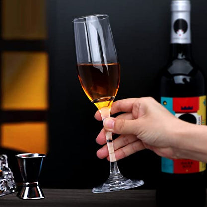 6 oz Champagne Flutes Glass, Wine Flutes Set of 12, for Champagne, Wine, High-End Banquets, Parties, Bars, Weddings, Gifts (12pcs) | Sparkling Wine Glass,Crystal Clear Glasses for Champagne,Wine,High-End Banquets,Parties,Bars,Weddings,Gifts